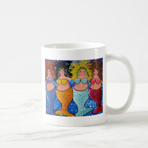 Cuatro sirenas rechonchas taza de café