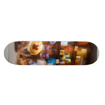 Cuatro tarros de cristal del caramelo tablas de skate