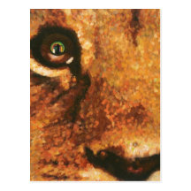 Cub-Arco iris del león en ojo Tarjeta Postal