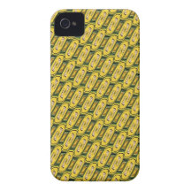 Cubierta amarilla enrrollada del iPhone 4 iPhone 4 Case-Mate Coberturas