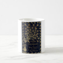Cubierta antigua de la edición del pavo real del o tazas de café