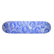 Cubierta azul del monopatín de SugarSkulls