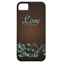 cubierta Brown azul floral lindo del iPhone 5 feme cárcasas casemate