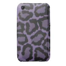 Cubierta/caja púrpuras del estampado de animales d Case-Mate iPhone 3 cobertura