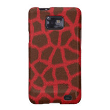 Cubierta/caja rojas del estampado de animales de l samsung galaxy s2 carcasa