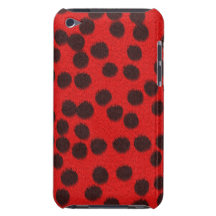 Cubierta/caja rojas del estampado de animales del  iPod touch Case-Mate carcasa