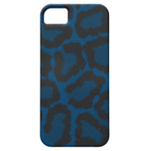 Cubierta/caso azul marino del estampado de animale iPhone 5 protector