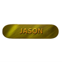 cubierta de encargo del monopatín del oro de Jason