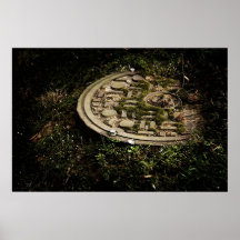Cubierta de la alcantarilla en arte posters