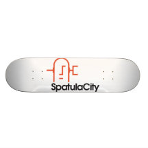 Cubierta del blanco de la ciudad de la espátula monopatines personalizados