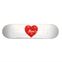 Cubierta en forma de corazón del monopatín del amo