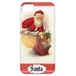 Cubierta gorda del teléfono del navidad de Santa iPhone 5 Protectores