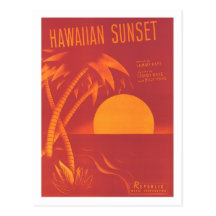 Cubierta hawaiana del cancionero del vintage de la postales
