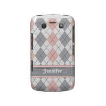 Cubierta intrépida rosada y gris del caso de Argyl Case-Mate Blackberry Fundas