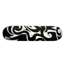 Cubierta negra y blanca del remolino patín personalizado