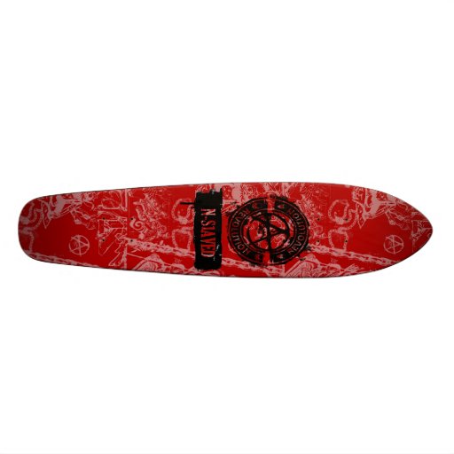 Cubierta roja de la anarquía de la escuela vieja patin personalizado