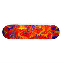 Cubierta roja de las flechas de la pintada monopatin