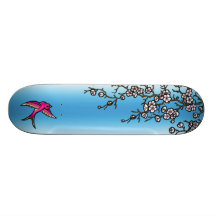 Cubierta rosada del trago y de la flor de cerezo patin personalizado