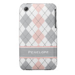 Cubierta rosada y gris del compañero del caso del  iPhone 3 Case-Mate protector