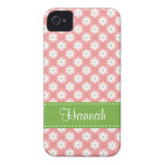 Cubierta rosada y verde de muy buen gusto del caso iPhone 4 Case-Mate coberturas