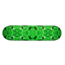 Cubierta verde futurista del monopatín del caleido