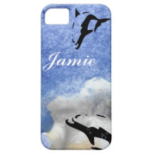 cubiertas azules del iphone del DELFÍN del OCÉANO iPhone 5 Case-Mate Coberturas