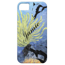 cubiertas azules del iphone del DELFÍN del OCÉANO iPhone 5 Case-Mate Carcasa