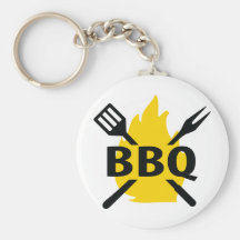 Cubiertos del Bbq con el icono de las llamas Llavero