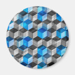 Cubos de gris y de azul imanes de nevera