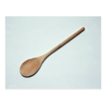 Cuchara de madera para el trabajo de la cocina postales