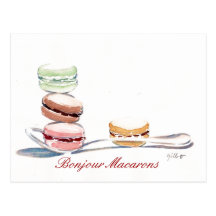 Cucharada de Macarons Tarjeta Postal