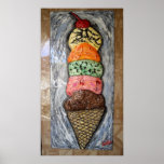 Cucharadas gigantes del helado impresiones