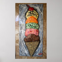 Cucharadas gigantes del helado impresiones