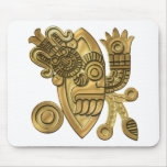 Cuchilla de cuchillo azteca del oro alfombrilla de ratón