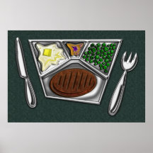 Cuchillo congelado cocinado bandeja y Spork de la  Posters