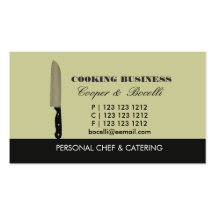Cuchillo del cocinero tarjetas de visita