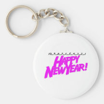 Cuenta descendiente de la Feliz Año Nuevo Llavero Personalizado