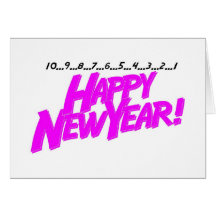 Cuenta descendiente de la Feliz Año Nuevo Felicitacion