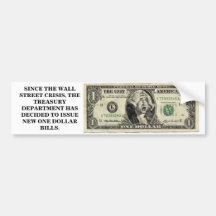 CUENTAS DE DÓLAR DEL NUEVO ETIQUETA DE PARACHOQUE