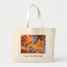 ¡Cuente sus bendiciones! Hojas de otoño de la bols