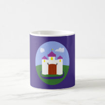 Cuento de hadas del castillo con las torrecillas p taza