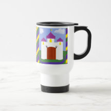 Cuento de hadas del castillo con las torrecillas p taza