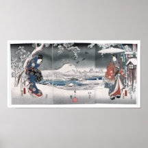 Cuento del japonés Ukiyo E del vintage de Genji Posters