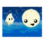 Cuentos luna y estrella de la noche postal