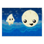 Cuentos luna y estrella de la noche tarjetas