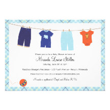 Cuerda para tender la ropa Invitationn - muchacho  Invitaciones Personales