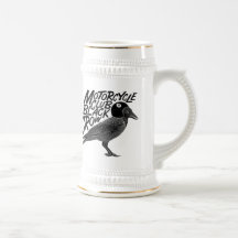 Cuervo del negro del club de la motocicleta taza de café