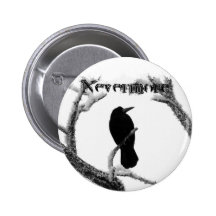 Cuervo Edgar Allan Poe del invierno de B&W nunca m Pin