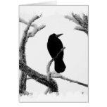 Cuervo Edgar Allan Poe del invierno de B&W Felicitaciones