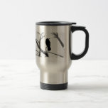 Cuervo Edgar Allan Poe del invierno de B&W Tazas De Café